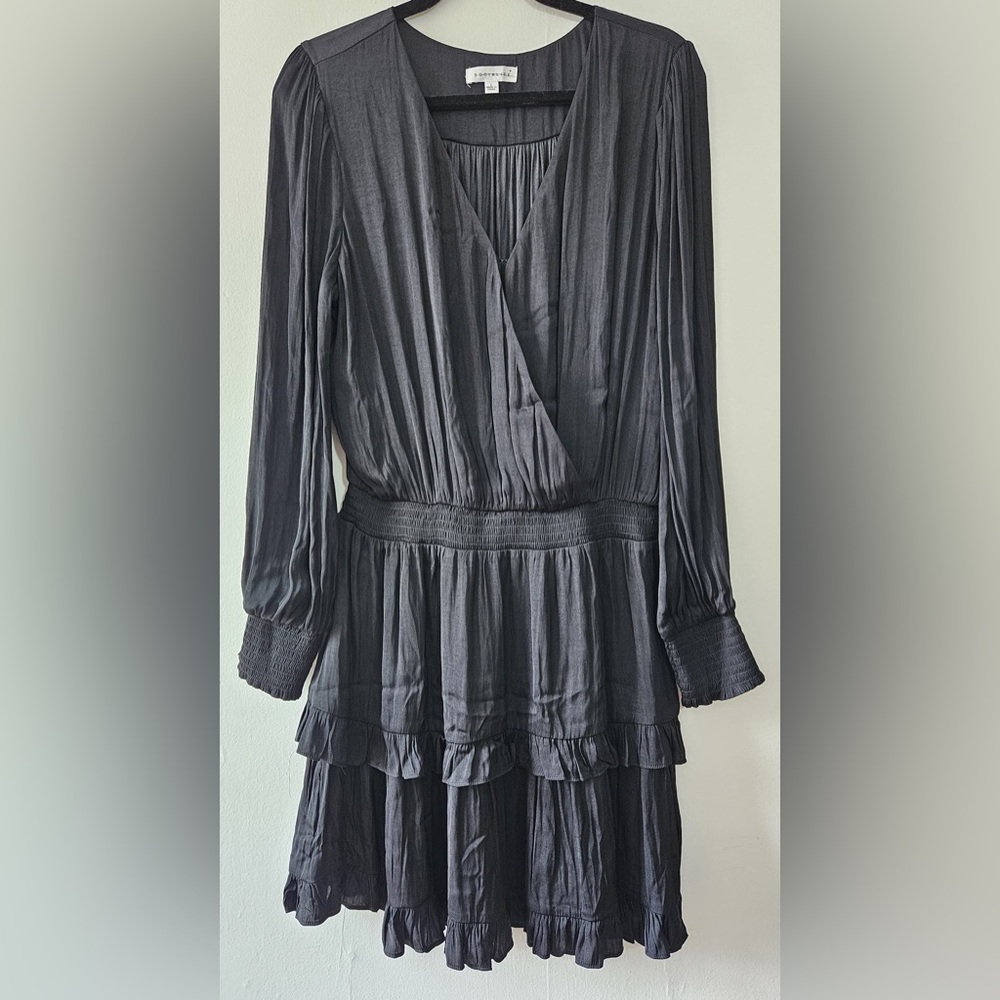 Socialite womens  Smocked Mini Dress, L, Black - Picture 3 of 5